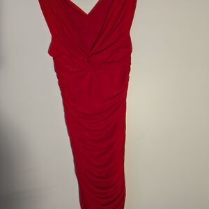 Venus Elegant Red Draped‎ Dress